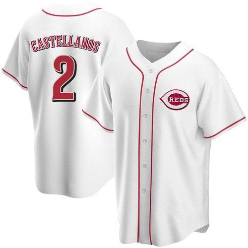 Cincinnati Reds #2 Nick Castellanos White Tomch 2021 Replica Home Jersey