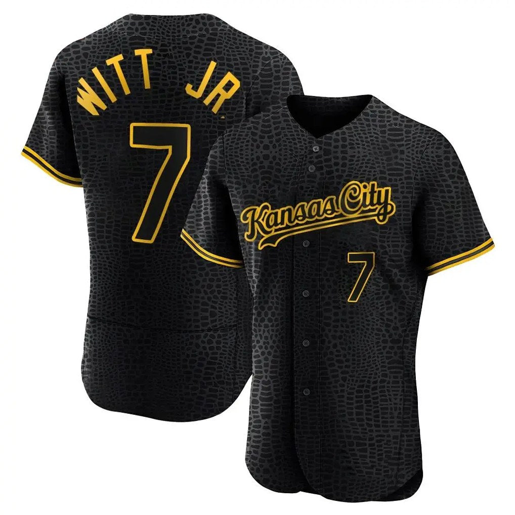 Kansas City Royals #7 Bobby Witt Jr. Player Black Tomch Snake Skin City Limited Elite Stitched Jerseys