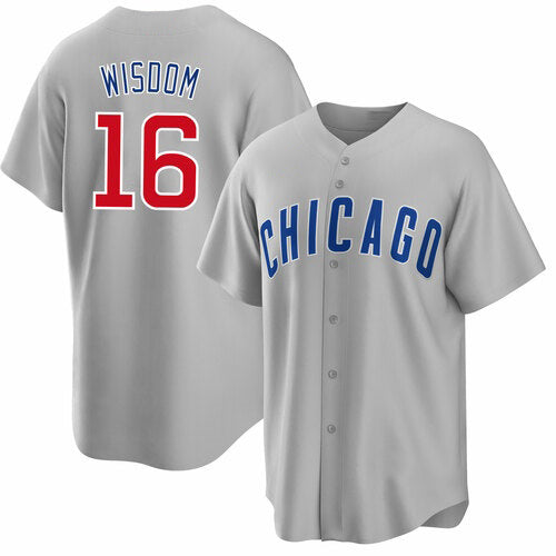 Chicago Cubs #16 Patrick Wisdom Gray Tomch Cool Base Stitched Jersey