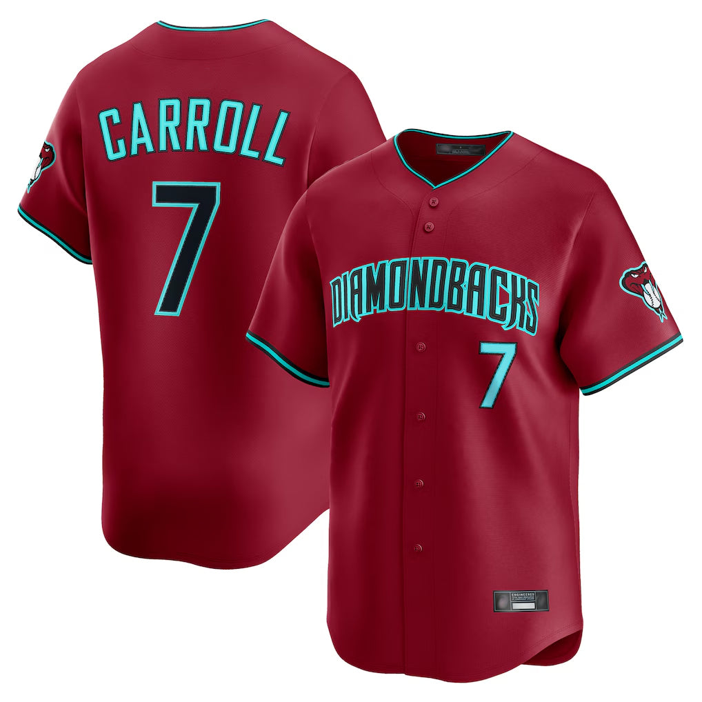 Arizona Diamondbacks #7 Corbin Carroll Player Red Tomch Limited Home Game Stitched Jerseys
