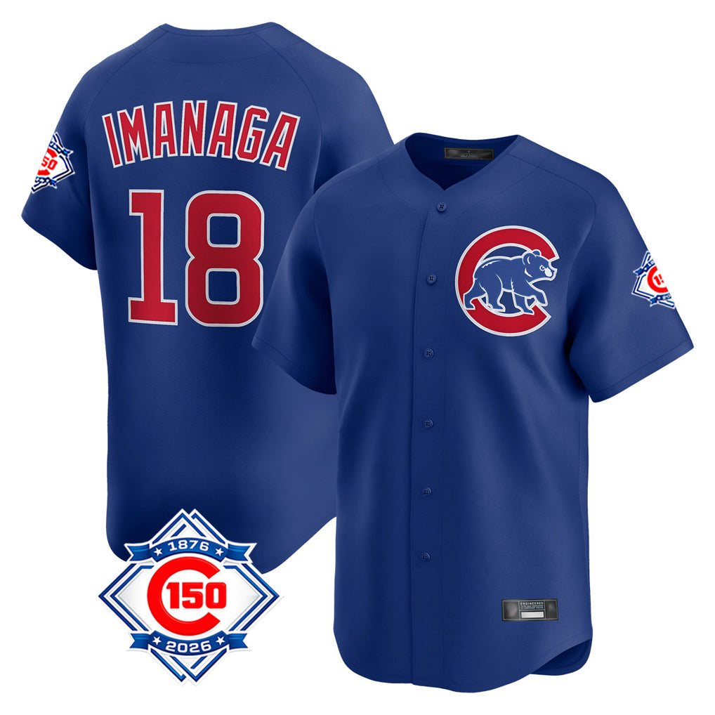 Chicago Cubs #18 Shota Imanaga Player Royal Tomch 150th Anniversary Limited Home Stitched Jerseys
