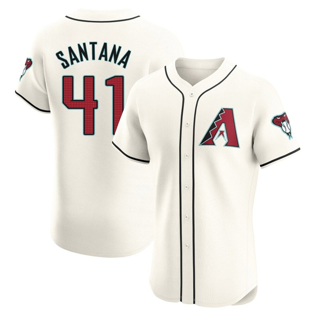 Arizona Diamondbacks #41 Carlos Santana Player Cream Tomch Limited Elite Home Game Stitched Jerseys
