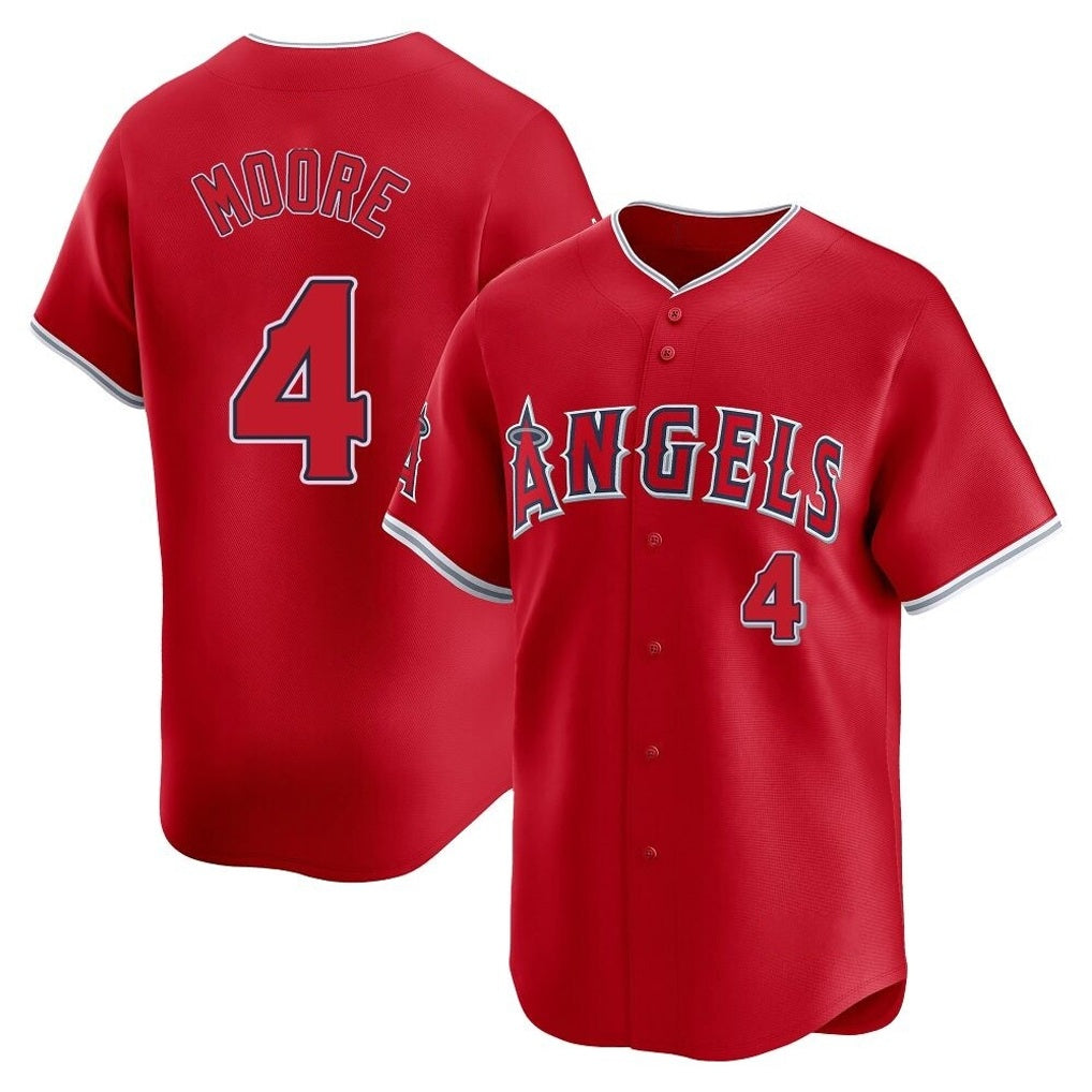 Los Angeles Angels #4 Christian Moore Player Red Tomch Home Limited Stitched Jerseys