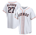 Houston Astros #27 Jose Altuve White Thaam 2022 World Series Home Stitched Jersey