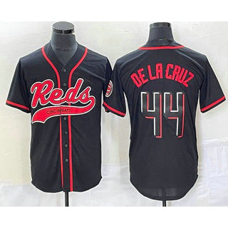 Cincinnati Reds #44 Elly De La Cruz Black Thaam With Patch Cool Base Stitched Jersey