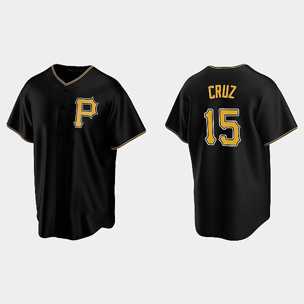 Pittsburgh Pirates #15 Oneil Cruz Black Tomch Alternate Team Logo Coolbase Jersey