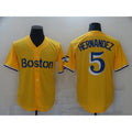 Boston Red Sox #5 Hernandez Yellow Tomch City Edition Game 2021 Jerseys
