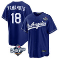 Los Angeles Dodgers #18 Yoshinobu Yamamoto Player Royal Tomch World Series Game Stitched Jerseys