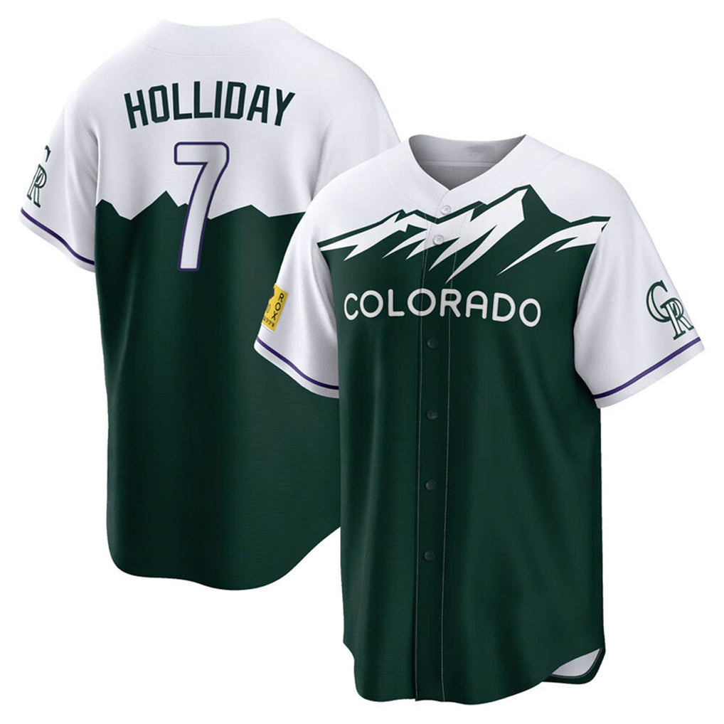 Colorado Rockies #7 Matt Holliday Player Green Tomch City Connect Home Game Stitched Jerseys