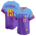 Colorado Rockies #15 Hunter Goodman Player Purple-Light Blue Tomch City Connect Limited Home T-shirt Stitched Jerseys