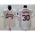 Houston Astros #30 Kyle Tucker White Tomch With Patch Cool Base Stitched Jersey