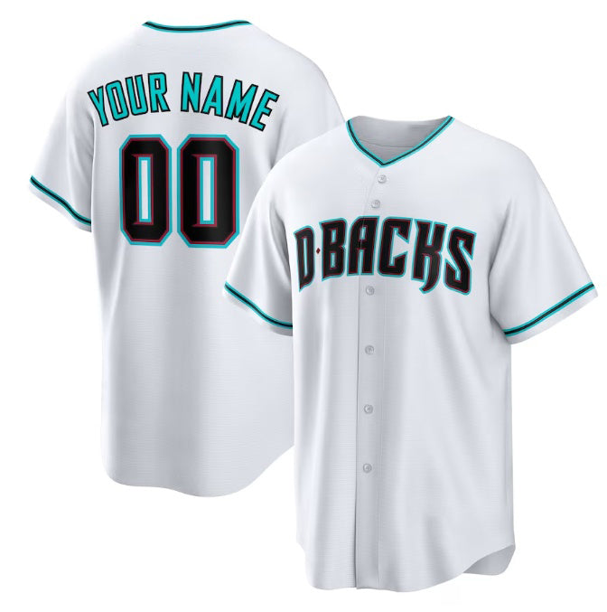 Custom Arizona Diamondbacks White Tomch Cool Base Stitched Jersey