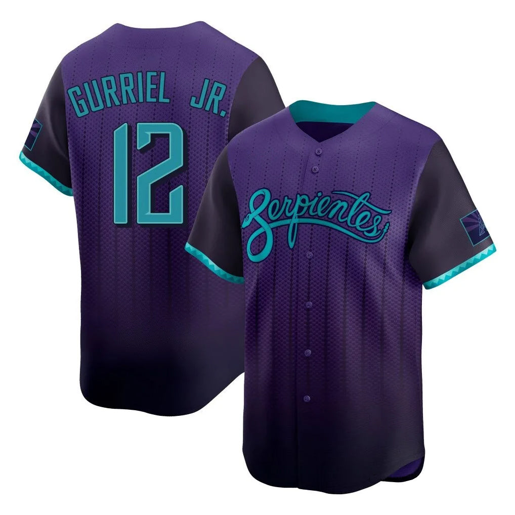 Arizona Diamondbacks #12 Lourdes Gurriel Jr Player Purple Tomch City Connect Limited Home Game Stitched Jerseys