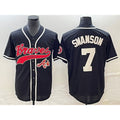 Atlanta Braves #7 Dansby Swanson Black Tomch Cool Base Stitched Jersey 2