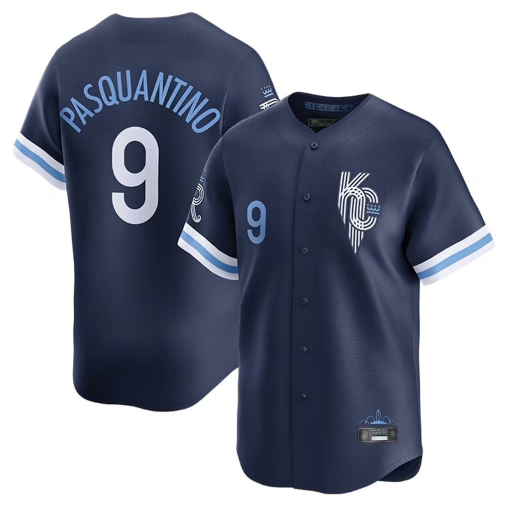 Kansas City Royals #9 Vinnie Pasquantino Player Navy Tomch City Connect Limited Home Stitched Jerseys