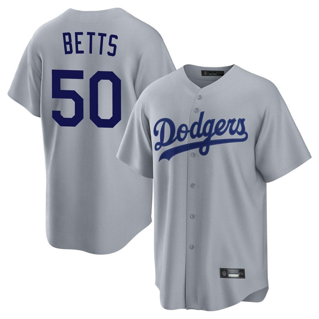 Los Angeles Dodgers #50 Mookie Betts Player Gray Tomch Game Stitched Jerseys