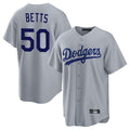 Los Angeles Dodgers #50 Mookie Betts Player Gray Tomch Game Stitched Jerseys