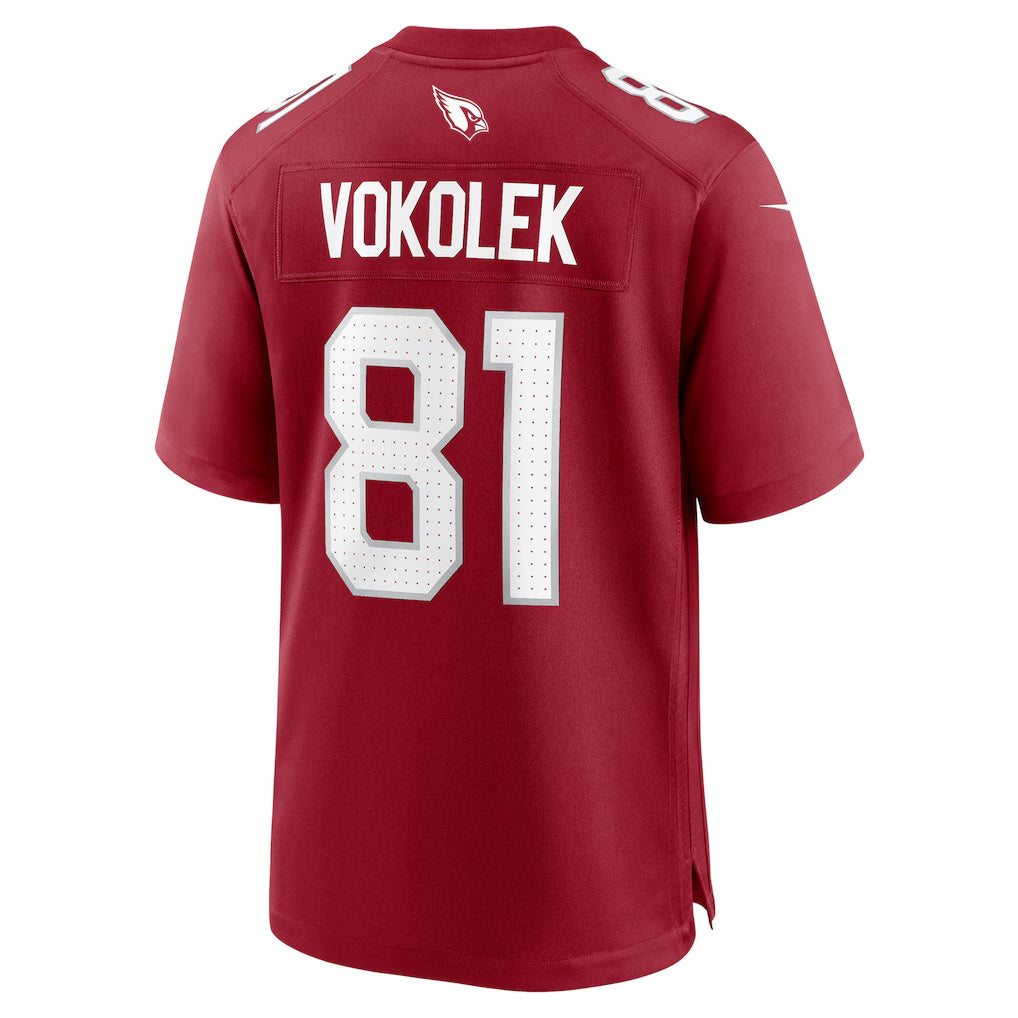 A.Cardinals #81 Travis Vokolek Cardinal Tomch Team Game Jersey