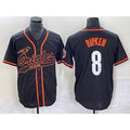 Baltimore Orioles #8 Cal Ripken Jr Black Thaam Cool Base Stitched Jersey
