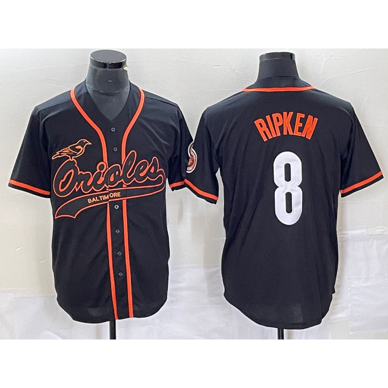 Baltimore Orioles #8 Cal Ripken Jr Black Thaam Cool Base Stitched Jersey