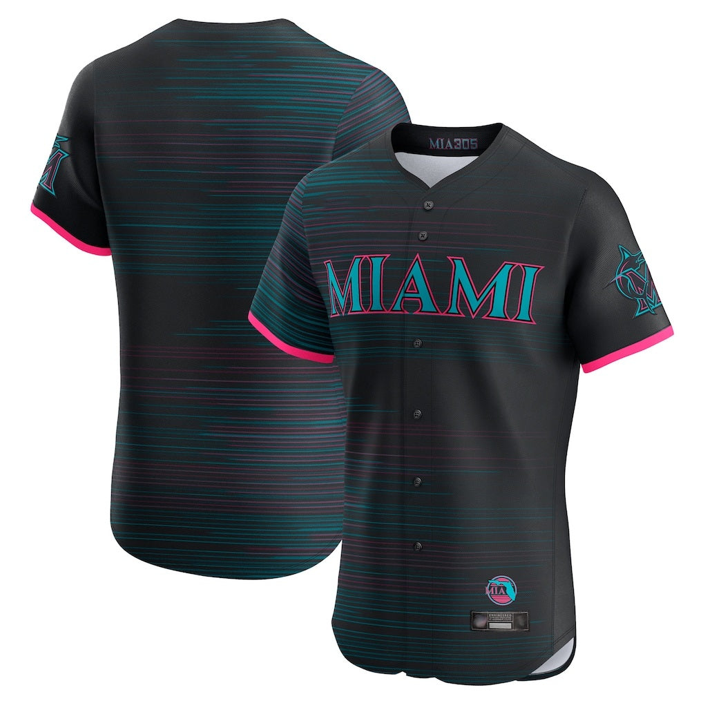 Miami Marlins Blank Player Black Tomch City Connect Home Limited Elite Stitched Jerseys