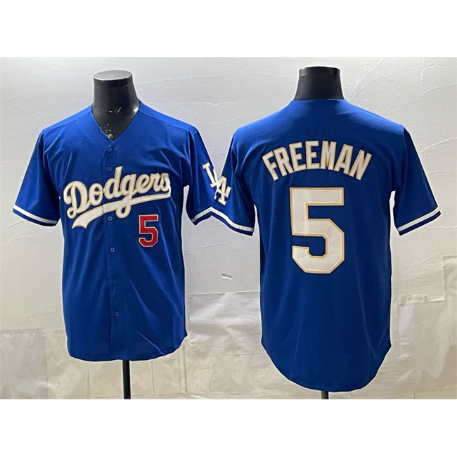 Los Angeles Dodgers #5 Freddie Freeman Royal Thaam Limited Stitched Jersey