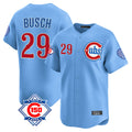 Chicago Cubs #29 Michael Busch Player Light Blue Tomch 150th Anniversary Limited Home Stitched Jerseys