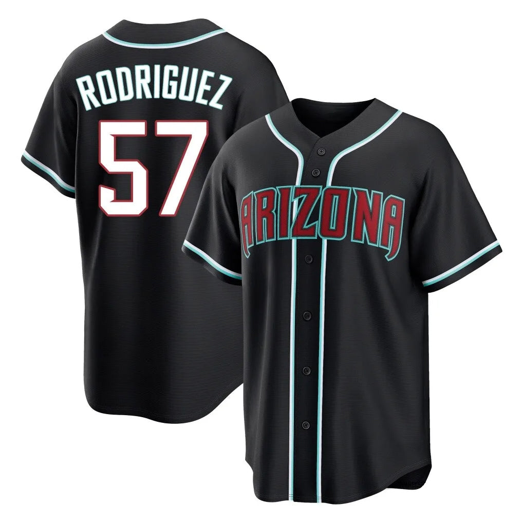 Arizona Diamondbacks #57 Eduardo Rodriguez Player Black Tomch Home Game Stitched Jerseys