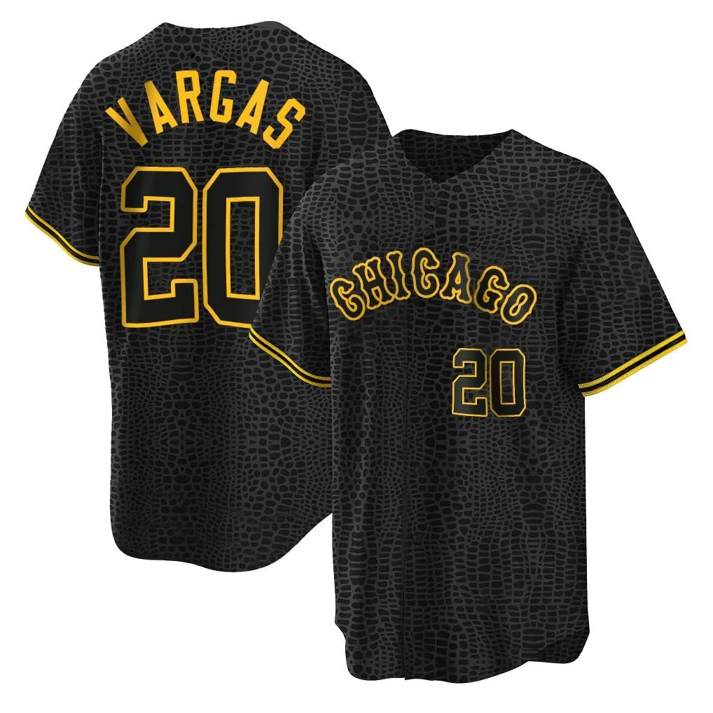 Chicago White Sox #20 Miguel Vargas Player Black Tomch Snake Skin City Home Game Stitched Jerseys