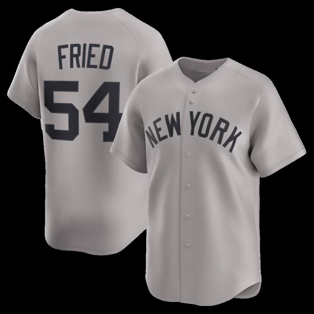 New York Yankees #54 Max Fried Gray Tomch Road Limited Player Jersey