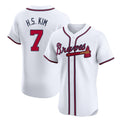 Atlanta Braves #7 Ha-Seong Kim Player White Tomch Limited Elite Home Game Stitched Jerseys