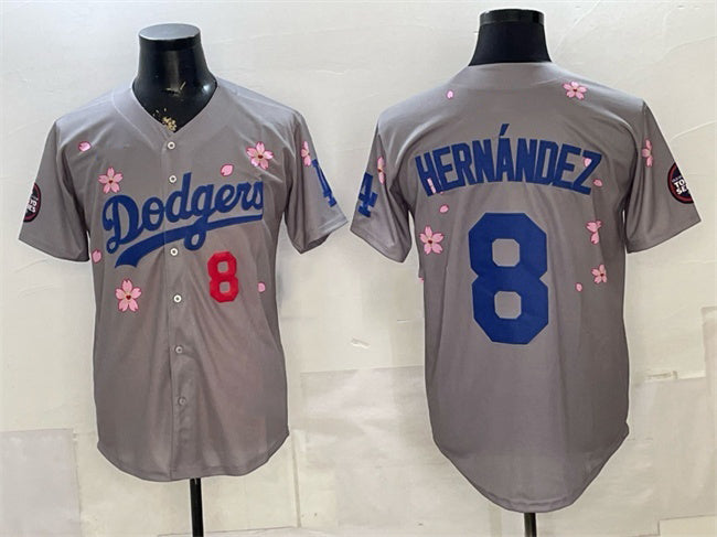 Los Angeles Dodgers #8 Enrique Hernandez Grey Tomch 2025 Tokyo Series Limited Stitched Jersey