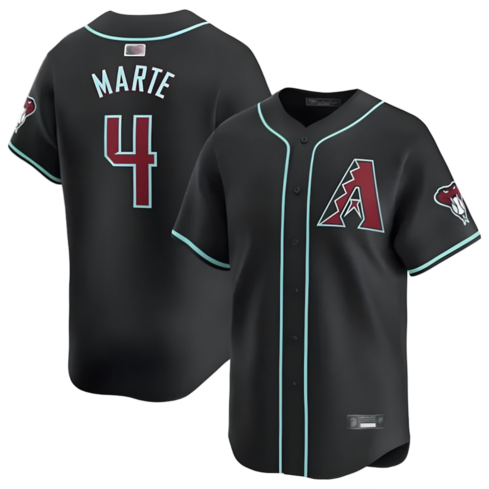 Arizona Diamondbacks #4 Ketel Marte Player Black Tomch Limited Home Game Stitched Jerseys