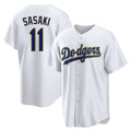 Los Angeles Dodgers #11 Roki Sasaki Player Gold White Tomch 2026 Collection Stadium Game Stitched Jerseys