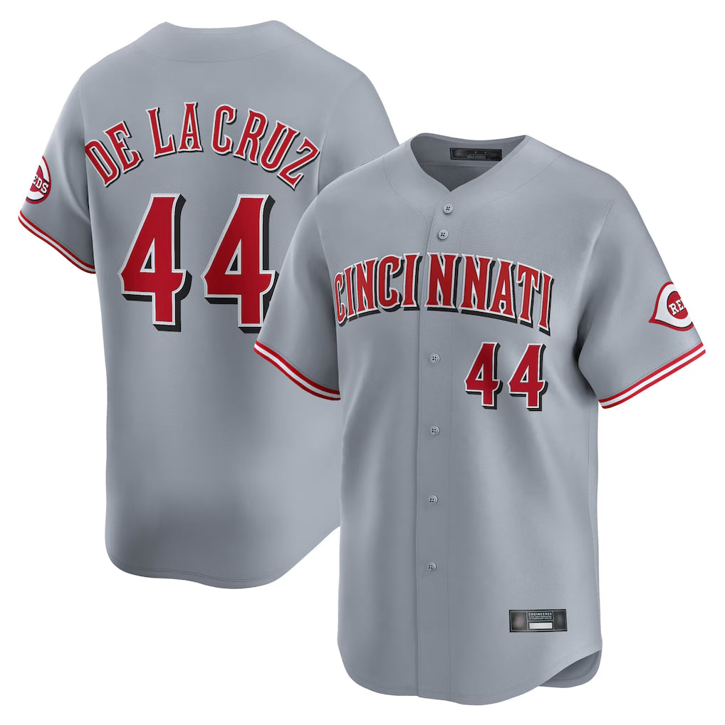 Cincinnati Reds #44 Elly De La Cruz Player Gray Tomch Home Limited Stitched Jerseys