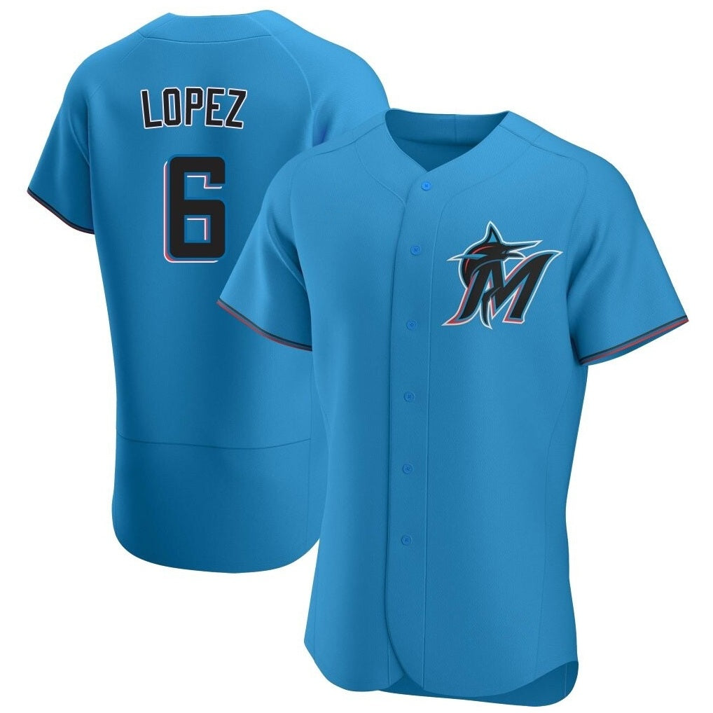 Miami Marlins #6 Otto Lopez Player Blue Tomch Home Limited Elite Stitched Jerseys