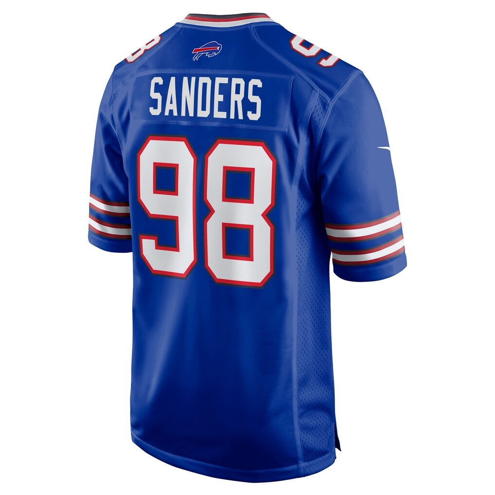 B.Bills #98 T.J. Sanders Royal Tomch Team Game Jersey