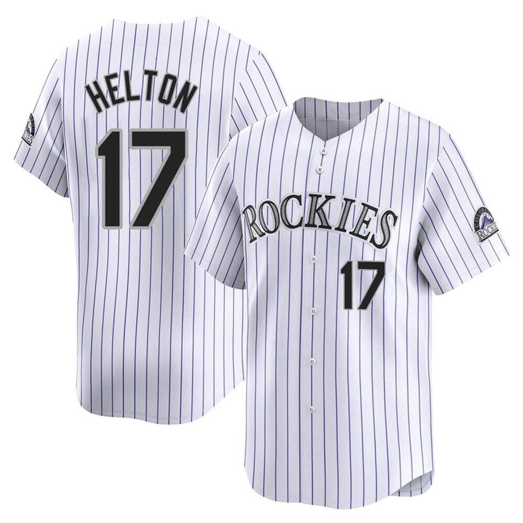 Colorado Rockies #17 Todd Helton Player White Tomch Limited Home Stitched Jerseys