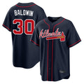 Atlanta Braves #30 Drake Baldwin Player Navy Tomch Home Game Stitched Jerseys