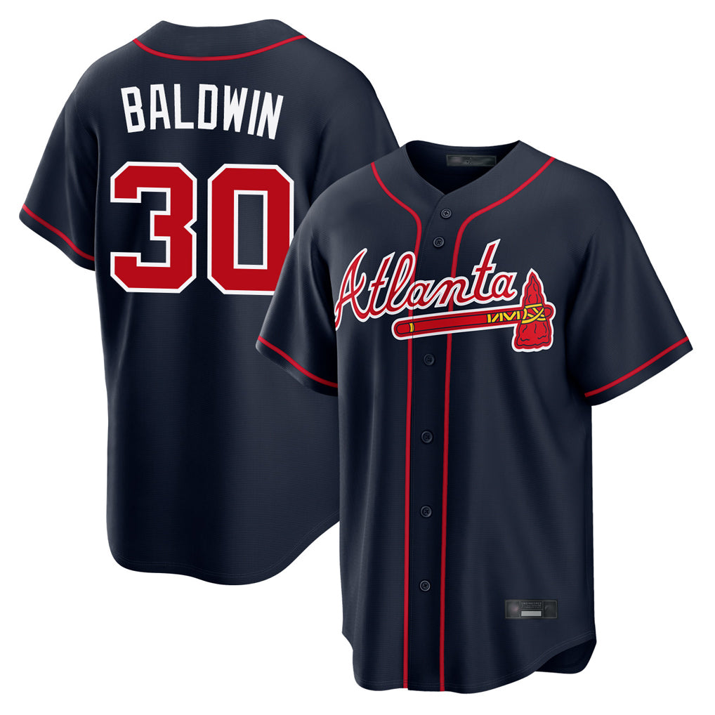 Atlanta Braves #30 Drake Baldwin Player Navy Tomch Home Game Stitched Jerseys