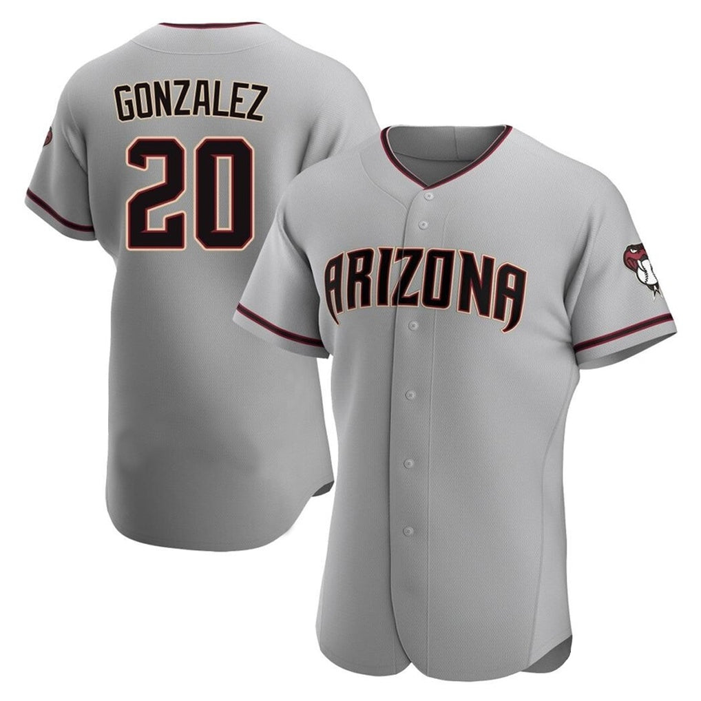 Arizona Diamondbacks #20 Luis Gonzalez Player Gray Tomch Road Limited Elite Home Game Stitched Jerseys