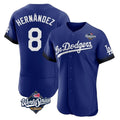 Los Angeles Dodgers #8 Enrique Hern¨¢ndez Player Royal Tomch World Series City Connect Elite Home Stitched Jerseys