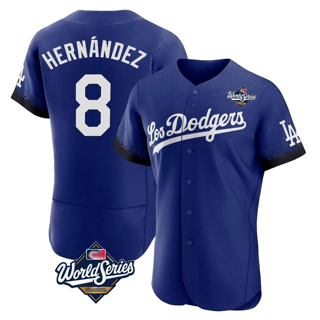 Los Angeles Dodgers #8 Enrique Hern¨¢ndez Player Royal Tomch World Series City Connect Elite Home Stitched Jerseys