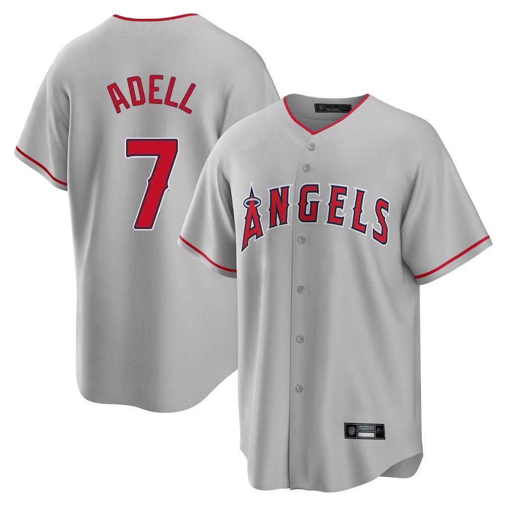 Los Angeles Angels #7 Jo Adell Player Gray Tomch Home Game Stitched Jerseys