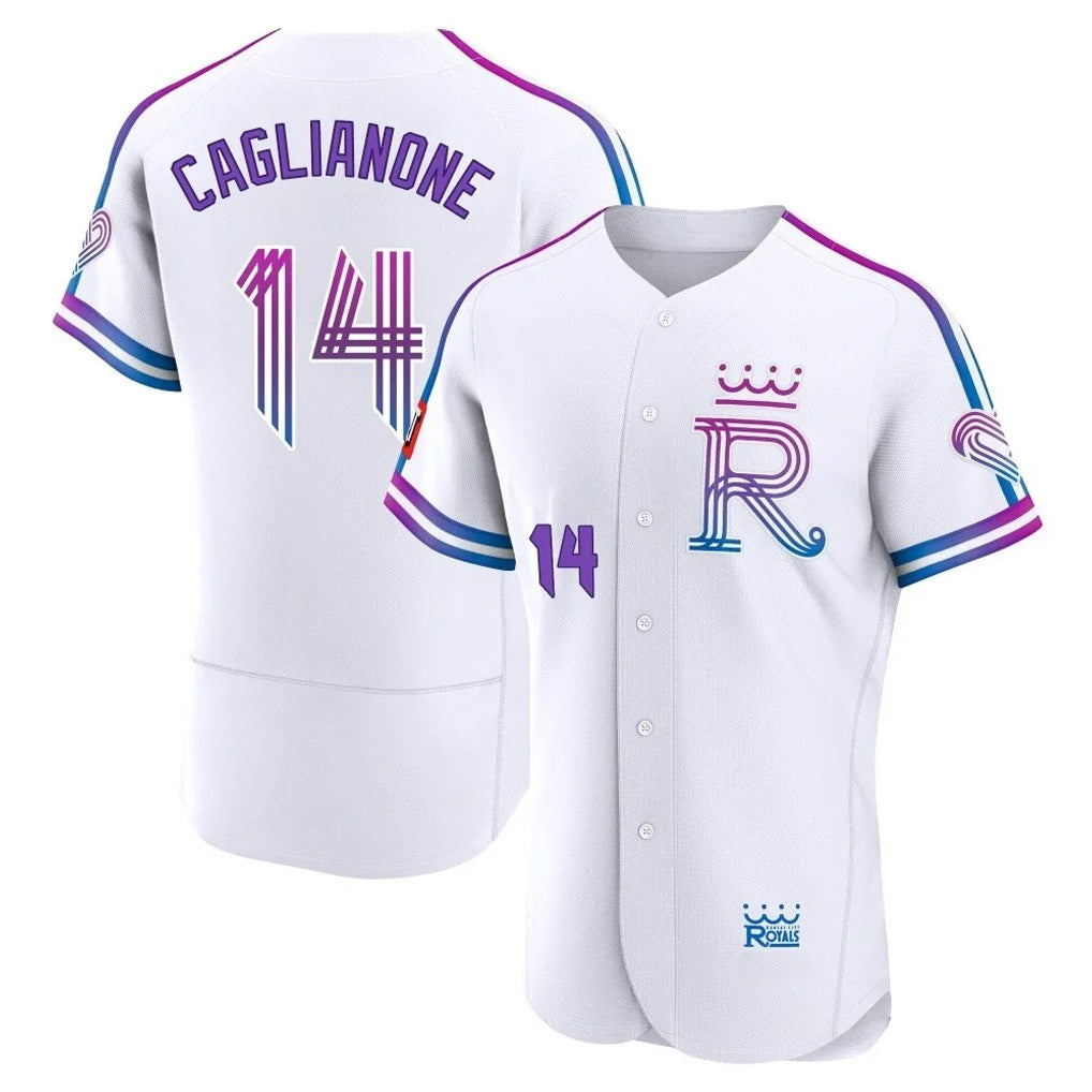 Kansas City Royals #14 Jac Caglianone Player White Tomch 2026 City Connect Limited Elite Home Stitched Jerseys