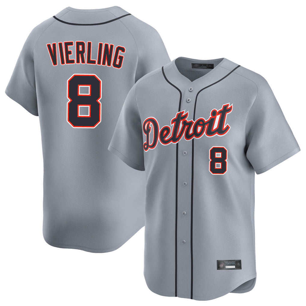 Detroit Tigers #8 Matt Vierling Player Gray Tomch Home Limited Stitched Jerseys