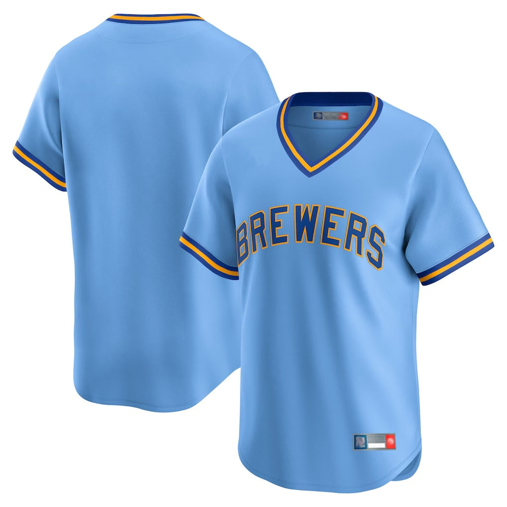 Milwaukee Brewers Blank Player Light Blue Tomch Cooperstown Collection T-shirt Stitched Jerseys