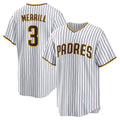 San Diego Padres #3 Jackson Merrill White Tomch Home Replica Jersey