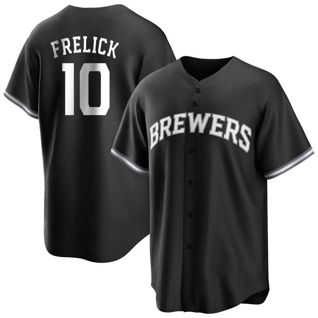 Milwaukee Brewers #10 Sal Frelick Player Black Tomch Game Home Stitched Jerseys