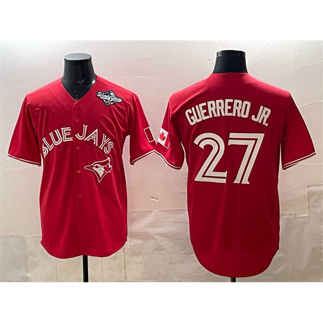 Toronto Blue Jays #27 Vladimir Guerrero Jr. Red Tomch 2025 World Series Cool Base Stitched Jersey